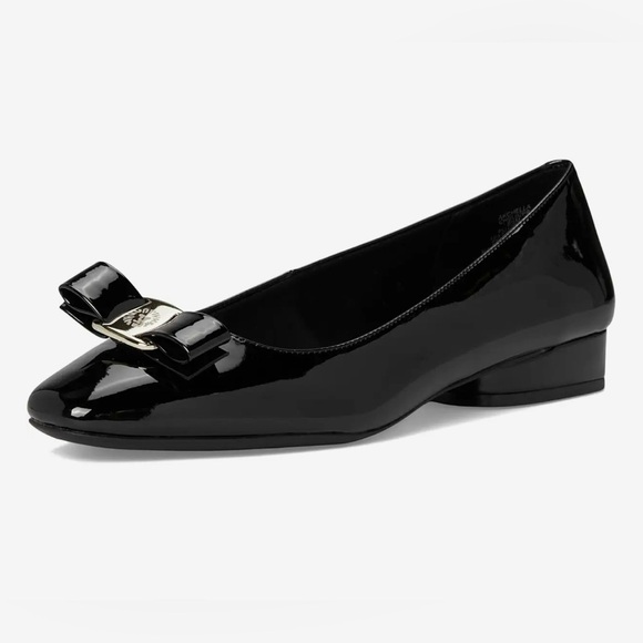 Anne Klein Shoes - Anne Klein Glossy Black Heels with Silver Accent